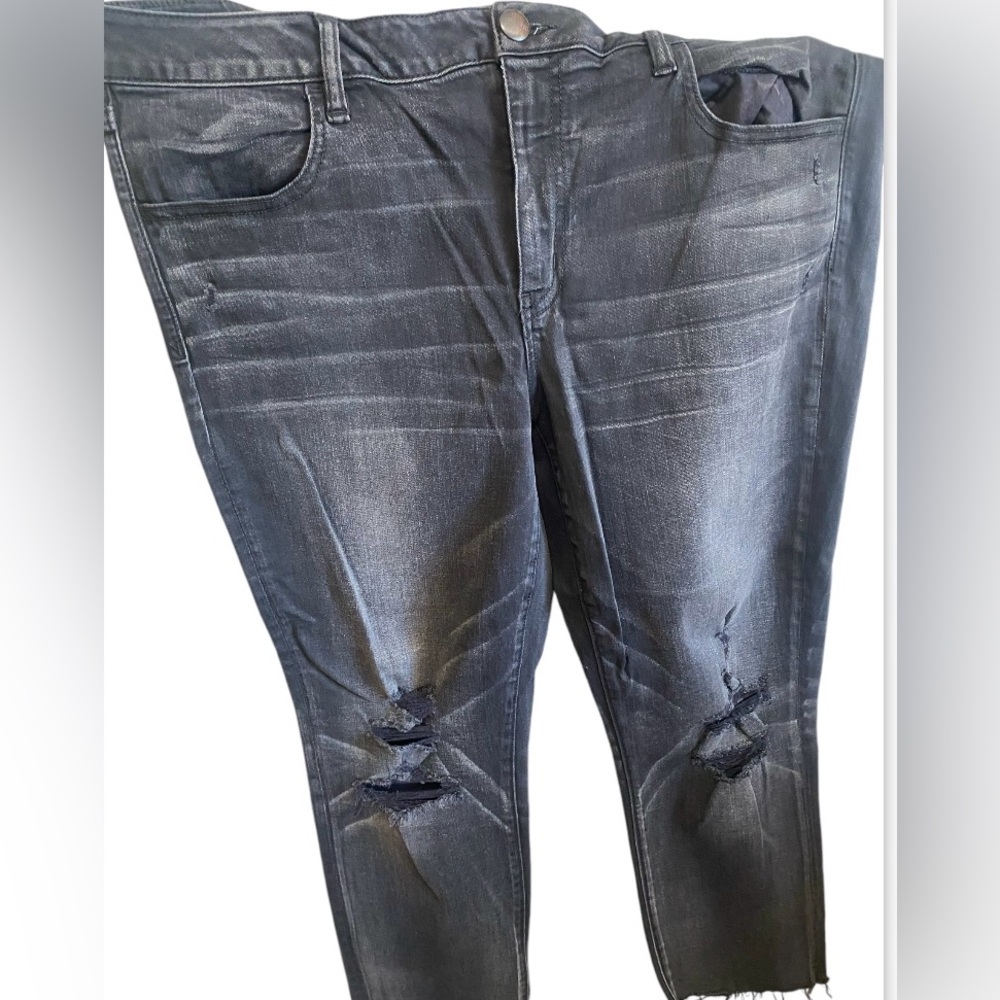 Abercrombie Eagle Outfitters Skinny Jeans Black Distressed Style,.Women’s 18